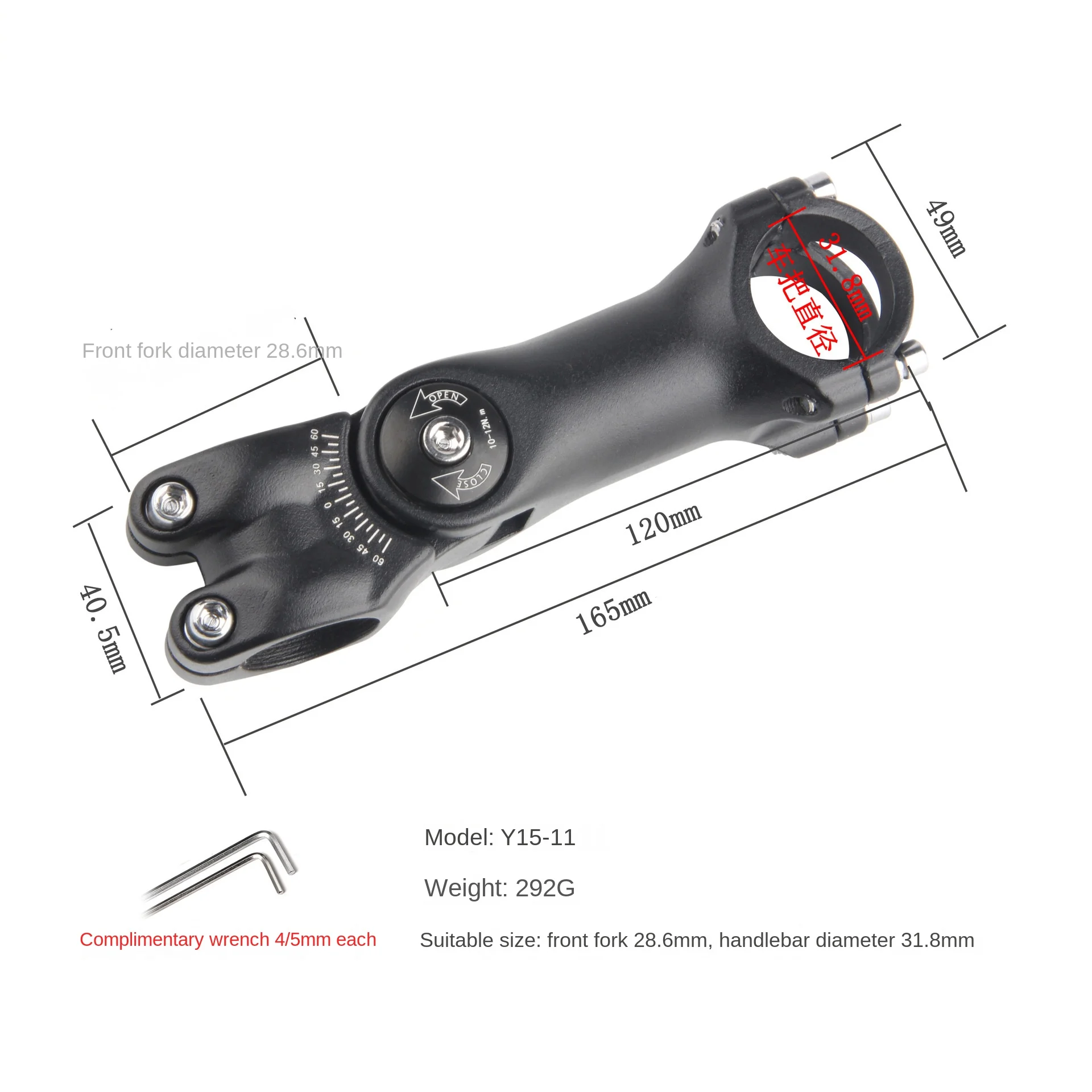 Bicycle Stem MTB Road Bike Adjustable Stem Bicycle Handlebar Stem 31.8mm /25.4mm Ultralight Aluminum Alloy Bike Riser Parts