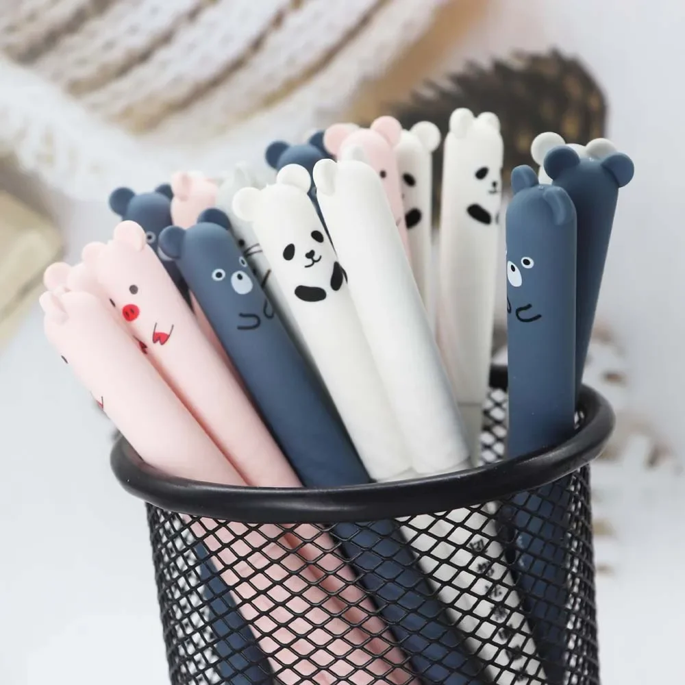 Erasable Neutral Pens 0.5mm Bear Design Set for Students