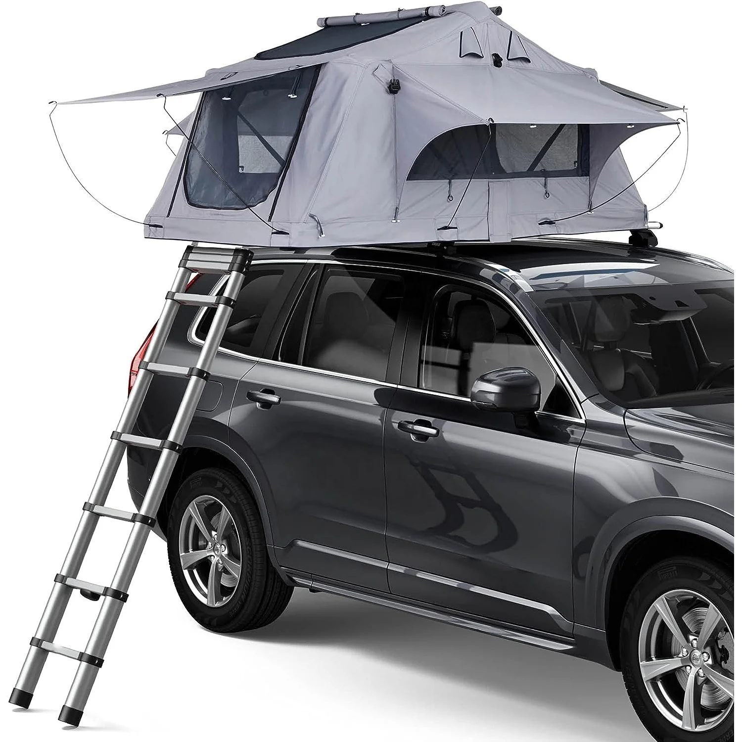 4wd lightweight 4 person soft shell aluminum top land cruiser car roof tent box hard roof top tent for camping Hot Sale Soft Shell Car Foldable Camping Truck Rooftop Canvas Roof Top Tent