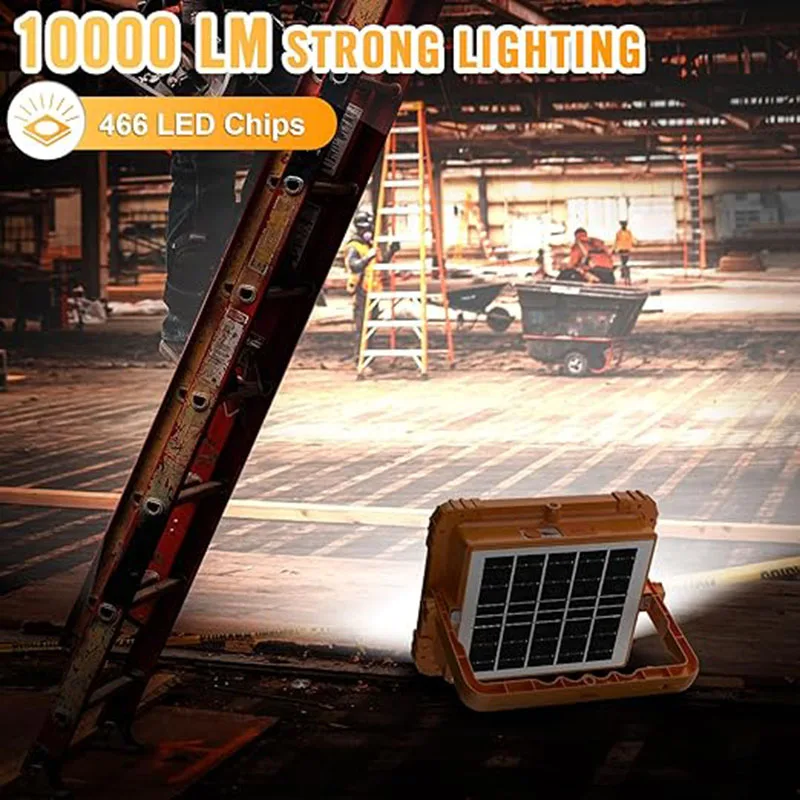 Description Picture 4 of item175W Portable Solar Panel Spotlight Super Bright 348Led Work Light USB Rechargeable For Outdoor Camping LED Lamp By 18650 LT007