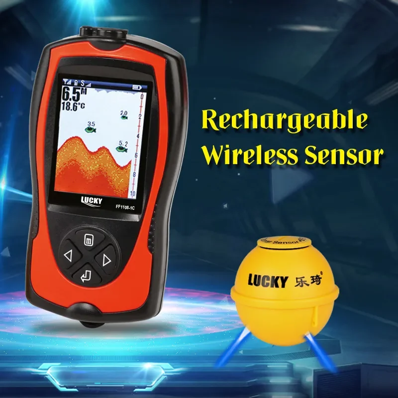 LUCKY-Portable Wireless Fish Finder, Sonar River Lake and Sea, Alarm Fish Finder, 147ft, 45m