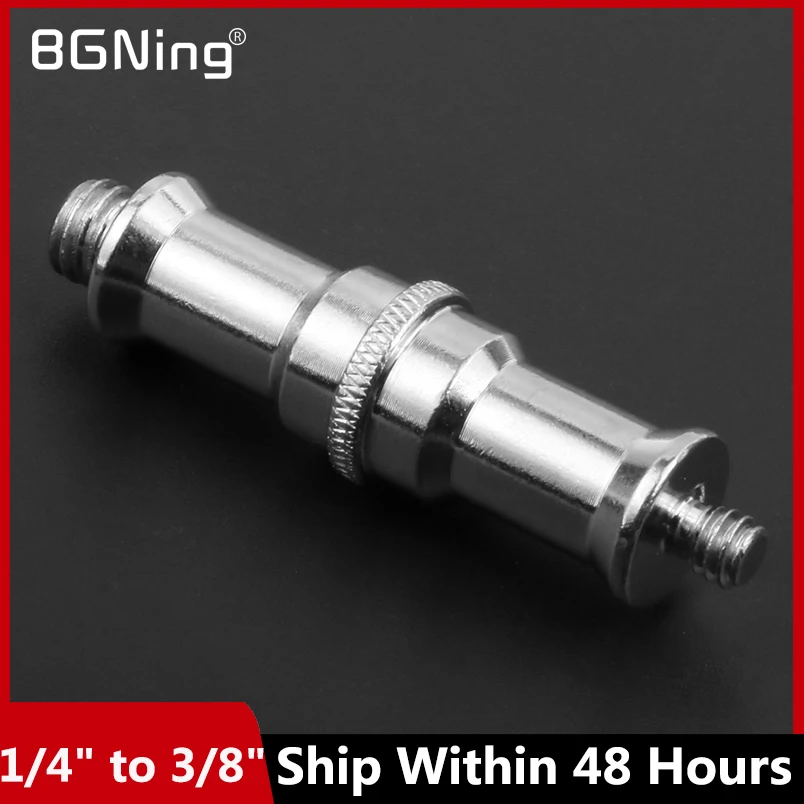 2 Pcs Light Stand Adapter, Spigot Stud 1/4" To 3/8" Metal Male Convertor Threaded Screw Adapter For Studio Light Stand, Camera Tripod Mount, Hotshoe/Coldshoe, Ballhead Frgyee