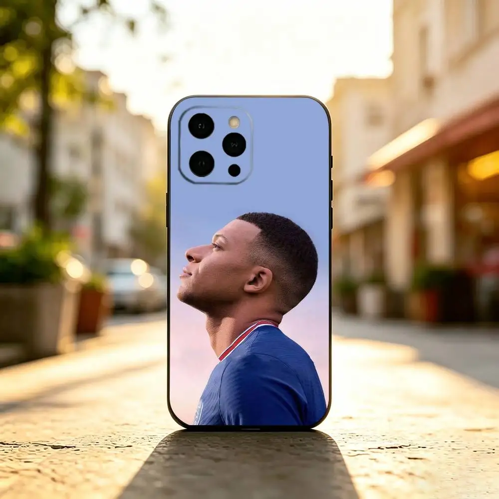 Football Star Soft Silicone Black Phone Case
