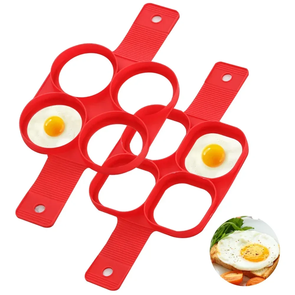 4 Holes Egg Pancake Molds Nonstick Silicone Fried Egg Mould Reusable Pancake Maker Baking Omelet Mold Kitchen Cooking Tools egg mold pancake maker omelette maker silicone cooking tools