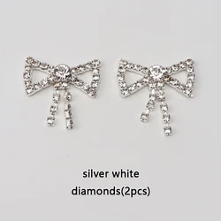 Luxury Rhinestone Shoe Charms with Colorful Diamonds and Fashion Shoelaces - Elegant Sneaker Decorations (Set of 2) (Butterfly Diamond)