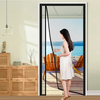 DTGJ Écran de porte magnétique, moustiquaire magnétique de porte latérale noire, vol anti-insectes, filet invisible d'intérieur d'été et de cuisine 1