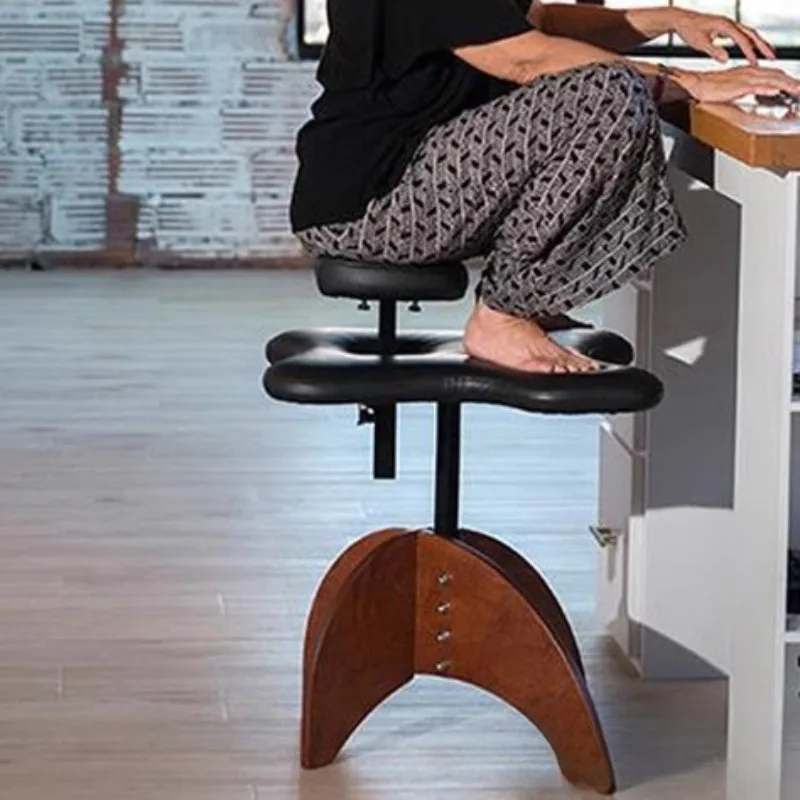 

Стул из массива дерева с перекрестными штанинами, для йоги, медитации, позы для ленивых, мебель для гостиной, для спальни, регулируемый поворот, без спинки