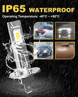 Katur 2Pcs H1 LED Bulbs Super Bright High Beam H1 Car LED Head Fog Lights Fanless 6000K White 12V Mini Size - Image 5