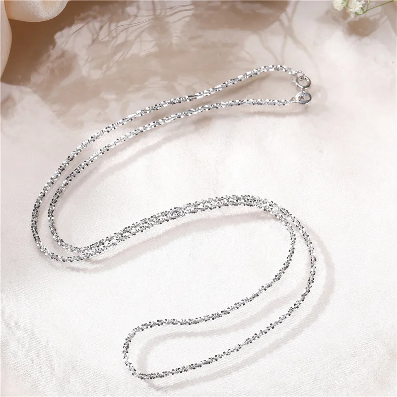Genuine  Italian S925 Sterling Silver Necklace Sparkling Clavicle Chain Sweater Chain High Jewelry for Woman Fine Jewelry Gifts