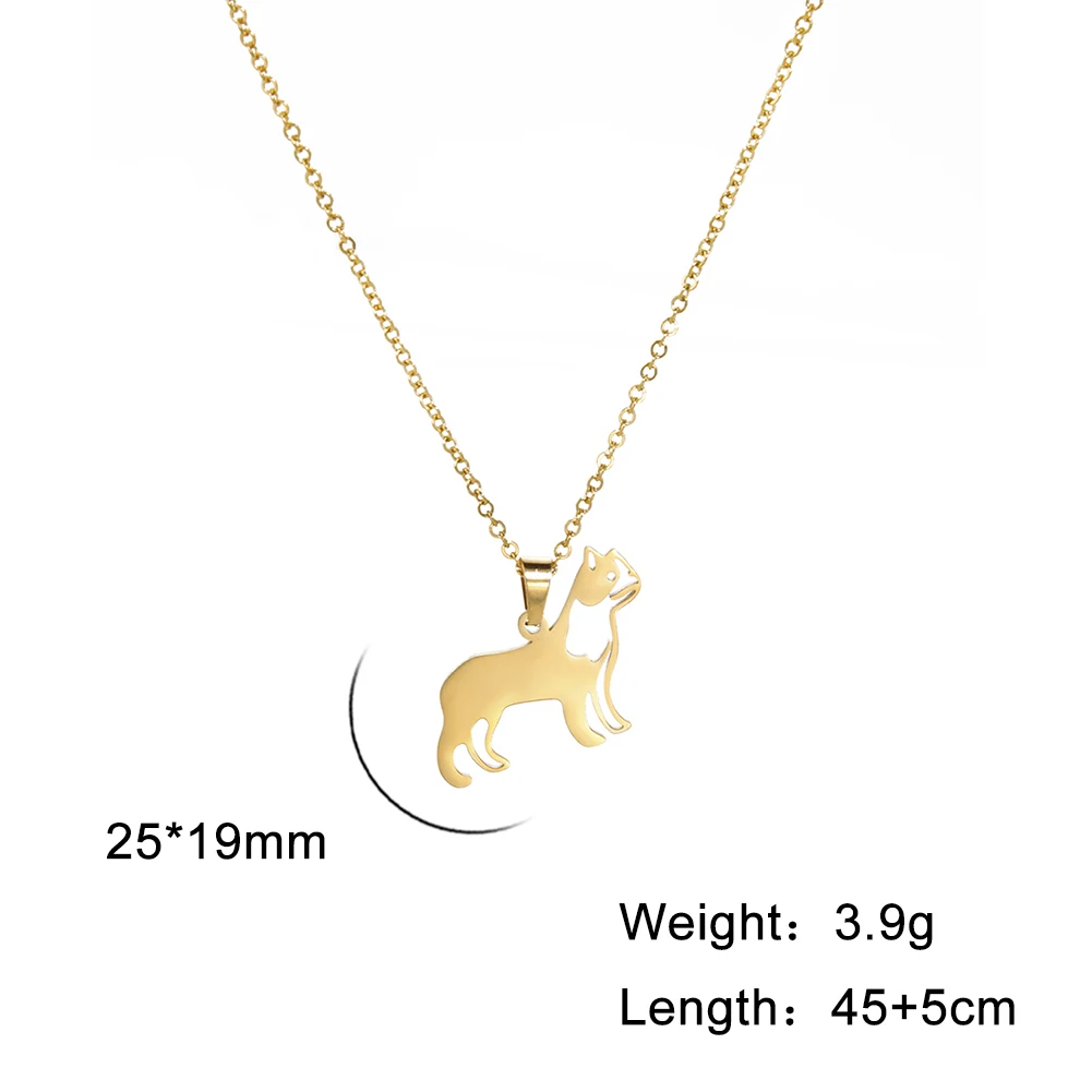 Collana TEAMER Con Due Gatti Coccolosi | Ciondolo In Acciaio Inox | Gioiello Per Amanti Dei Gatti | Regalo