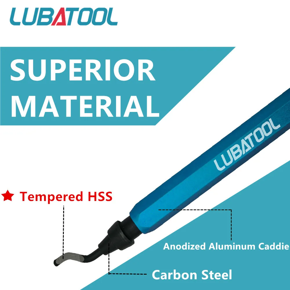 Deburring Tool LUBATOOL With 11 HSS Steel Blades 360 Degree Rotary Head For Metal Resin Plastic 3D Printing Wood