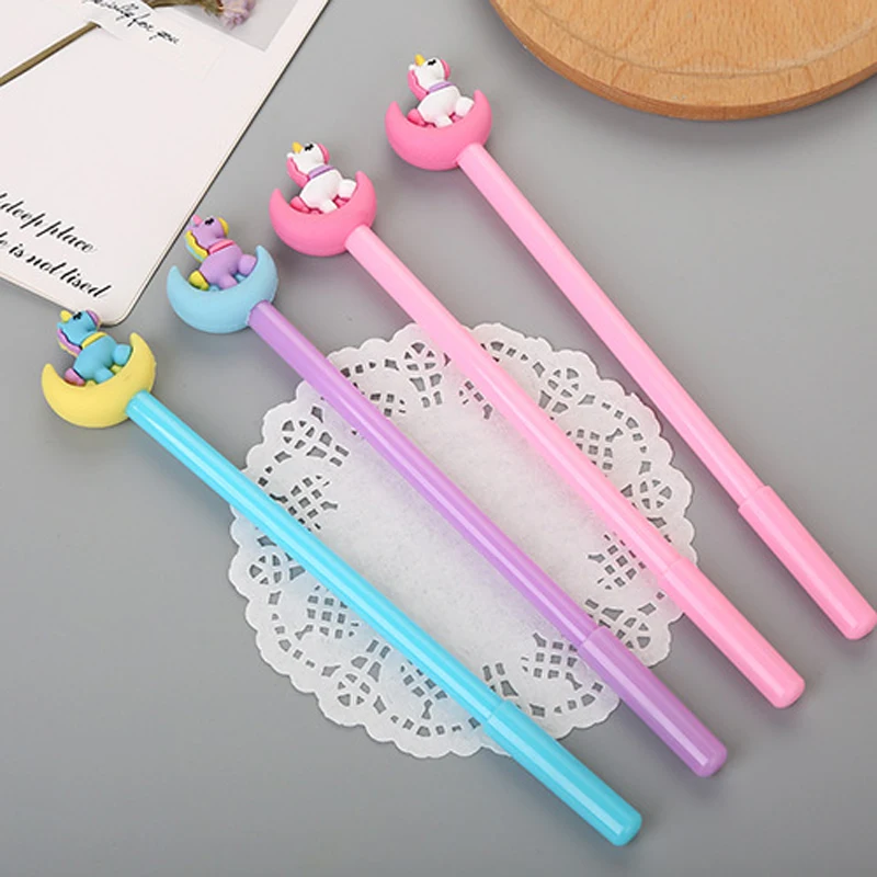 Cartoon Moonlight Unicorn Neutral Pen Creative Stationery Lovely Moon Pony Water Signature 5pcs lot lovely plastic unicorn hair bands birthday supplies for kids girls headband with teeth hair hoop chic hair accessories