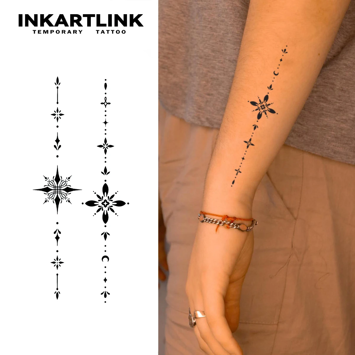 Henné Pochoirs de tatouage, 19 feuilles Pochoirs de henné réutilisables