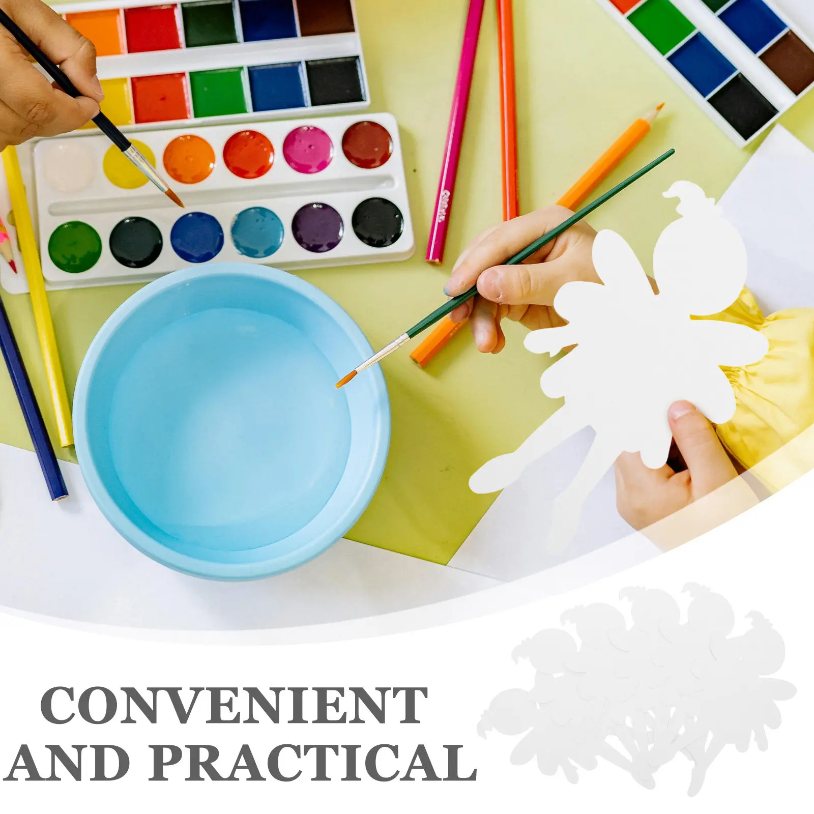 20Pcs 미완성 판지 인형 컷아웃 어린이 수공예품을 위한 페인트칠 가능한 종이 인간 피규어 가족 예술 파티 교실