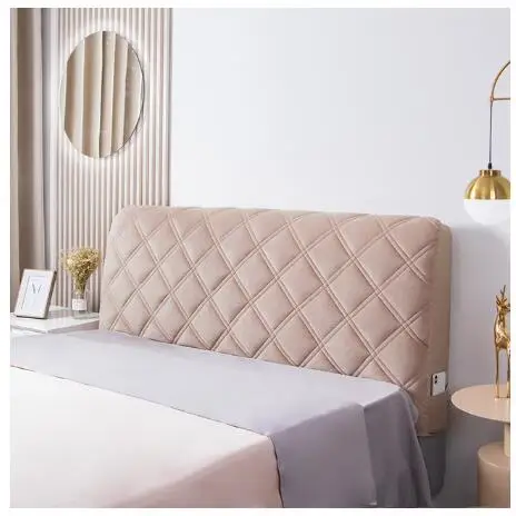 Bed Headboard Sticker Velvet Cover Solid Flower Headboard Cover Hotel Home Room Bed Plush