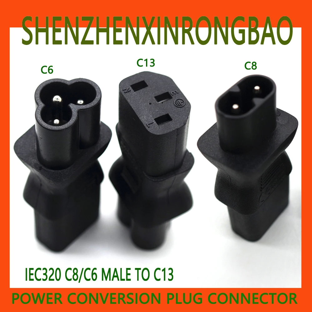 IEC320 C13 to IEC C8, IEC 3Pin female to 2Pin male power adapter Adaptor ,C8 male to IEC C13 10A 250V,C13 TO C8,C13 TO C6 ибп powercom rpt 600a 360w 3 iec320