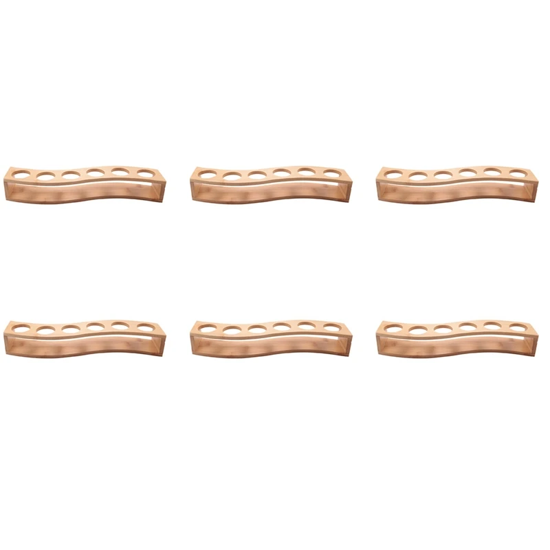 

6X Shot Glass Holder Set-1Oz/30Ml Shot Glass Set Bamboo Shot Glass Holder, 6Pcs Shot Glass Set, Perfect For Party, Bar