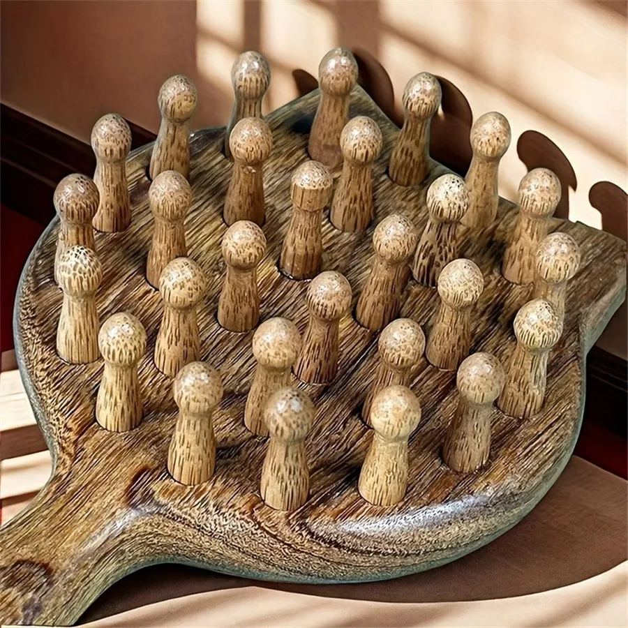 Charming Kitten Shape Solid Wood Massage Comb - Women's Air Cushion Scalp & Meridian Relief