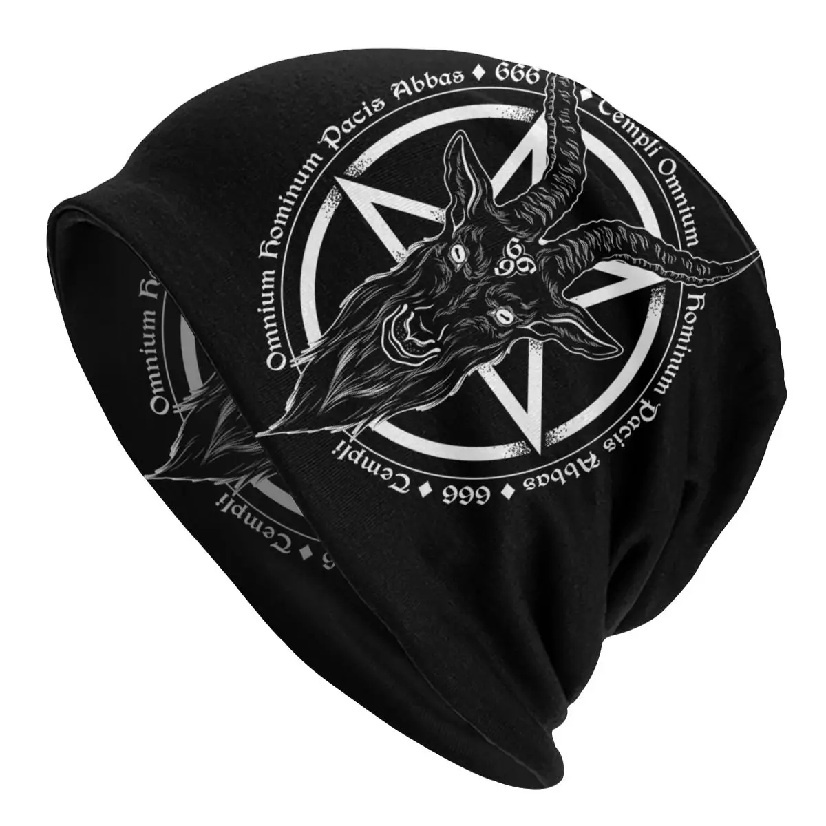 

Devil Goat Satan Bonnet Beanie Knit Hat Men Women Unisex Adult Baphomet Pentagram Occult Magic Winter Warm Skullies Beanies Caps