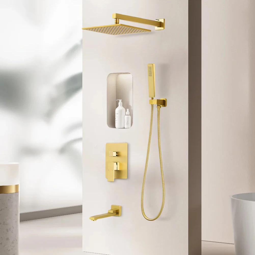 10 Inch All-Copper Shower Head with Handshower Top Shower Head Shower Combo Set for Home Bathroom Accessories