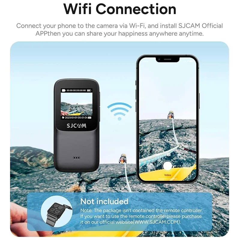 Caméra Action 4K C200 Pro Bundle - Ultra HD 30fps, Étanche, WiFi