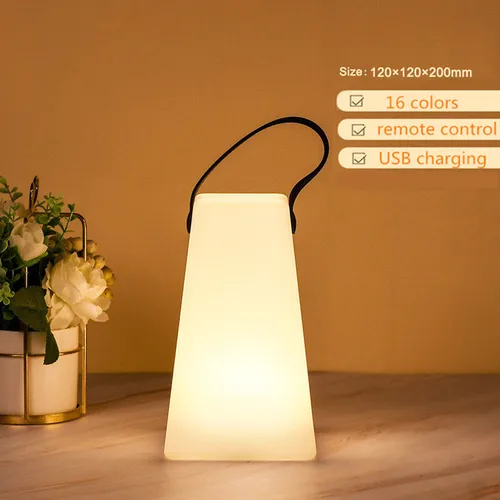 LED 리모컨 충전 야간 조명, 휴대용 수면 조명, 원형 가정용 분위기 침대 옆 조명, 야외 캠핑 조명 7