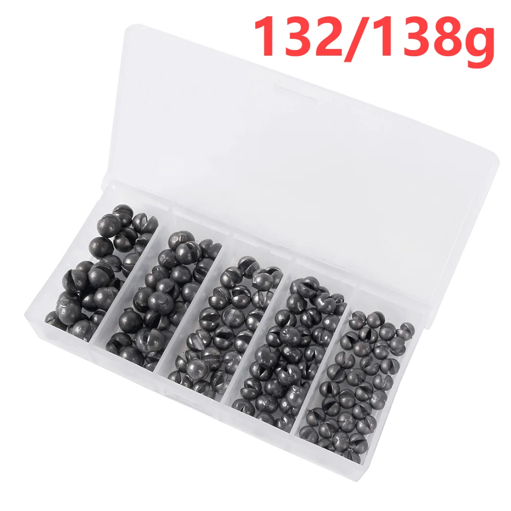 100-200Pcs Open Bite Lead Sinkers Split Shots Sinker Fishing Weights 0.2-2g  Plumb Bob Auxiliary Fishing Tackle Carp Solid Oval