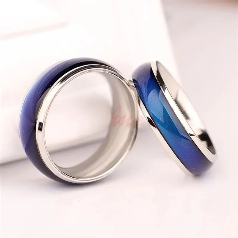 Fashion Temperature Sensitive Color Changing Ring 6mm Creative Emotional Color Changing Ring Unisex Personalized Glossy Rings