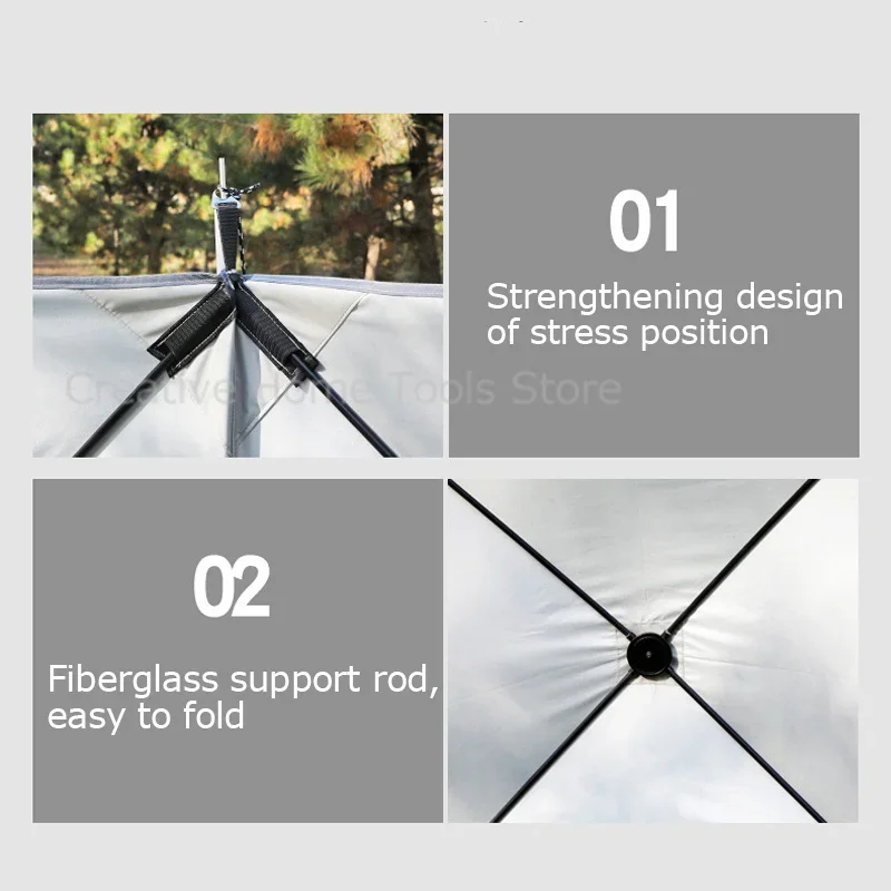 Camping Folding Windproof Shield Awning Outdoor Sunshade Windbreaker Tent Gas Stove Tent Large Tarp Windscreen Shelter Sidewall
