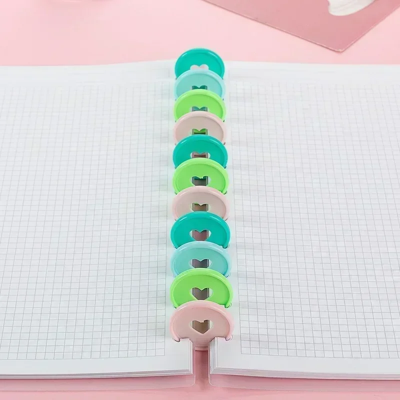 100PCS35MM 사랑 플라스틱 바인딩 링 루스 리프 버섯 구멍 노트북 바인딩 디스크 메모장 핸드 레저 루스 리프 버클