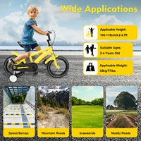 Vélo d'apprentissage pour enfants de 14 pouces, jaune soleil, design délicat et rêveur, structure robuste et réglable, compagnon de vélo sûr pour les enfants en plein air, au parc ou dans le quartier 3