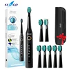 Seago Sonic Electric Toothbrush SG-507 for Adult Timer Brush 5 Modes Micro USB Rechargeable Tooth Brush Replacement Heads Set 1