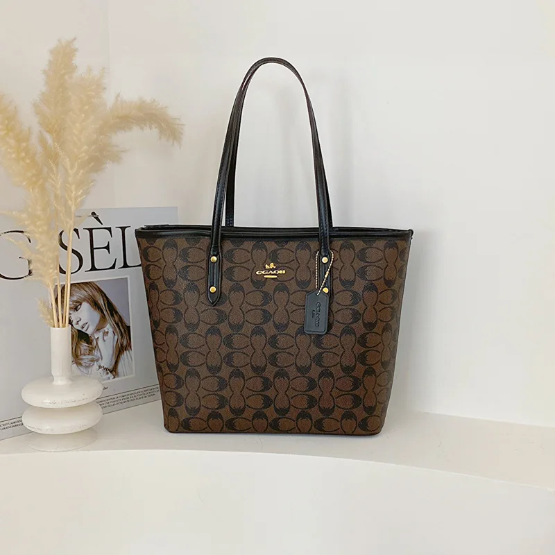 Borsa tote vintage con manico a contrasto, aperta sul davanti, spaziosa e leggera, per impiegati, pendolari e per le spese quotidiane. - immagine 2