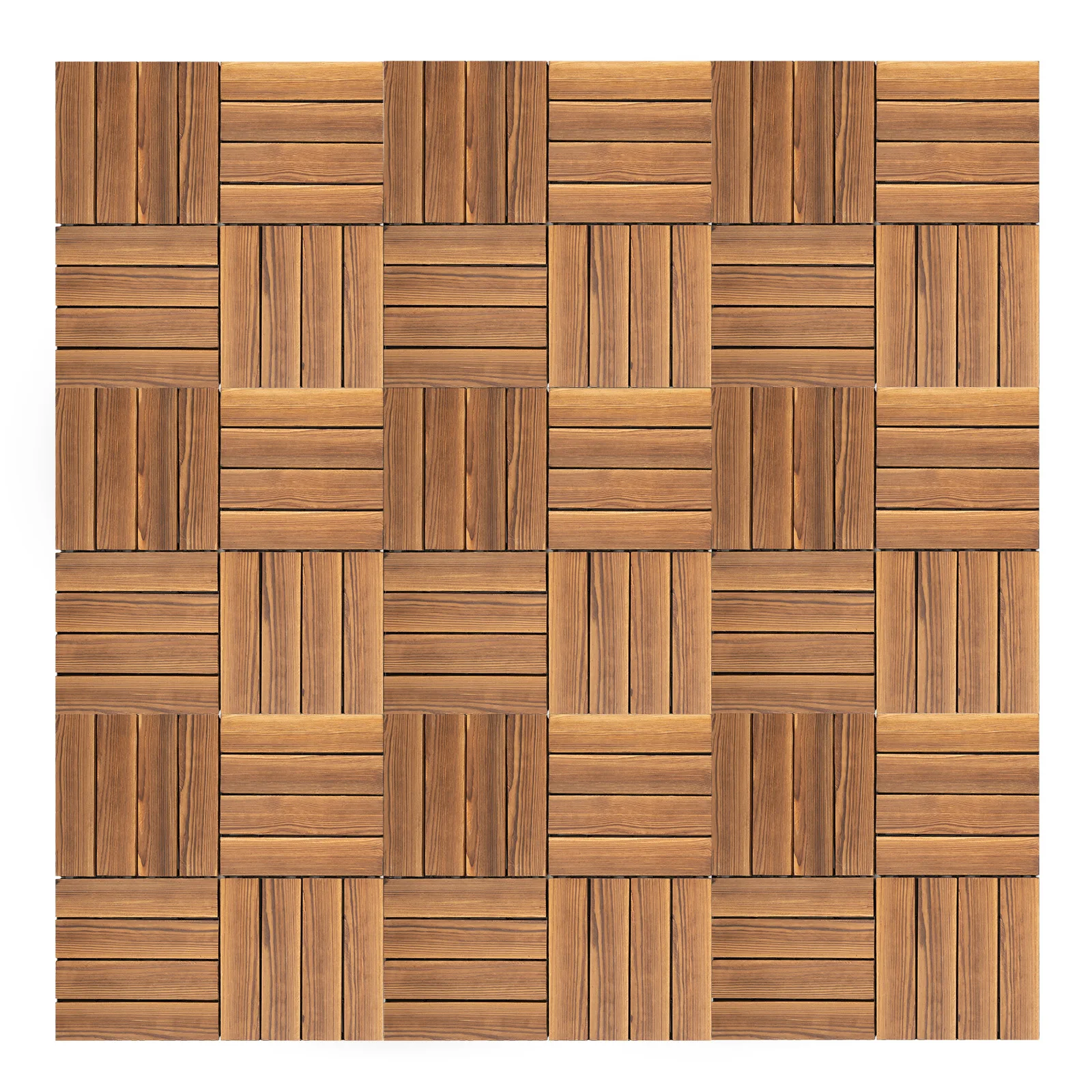 12 ''x 12'' 36 pièces carreaux de terrasse de Patio bois plastique Composite carreaux de terrasse imbriqués pour intérieur et extérieur imperméable marron