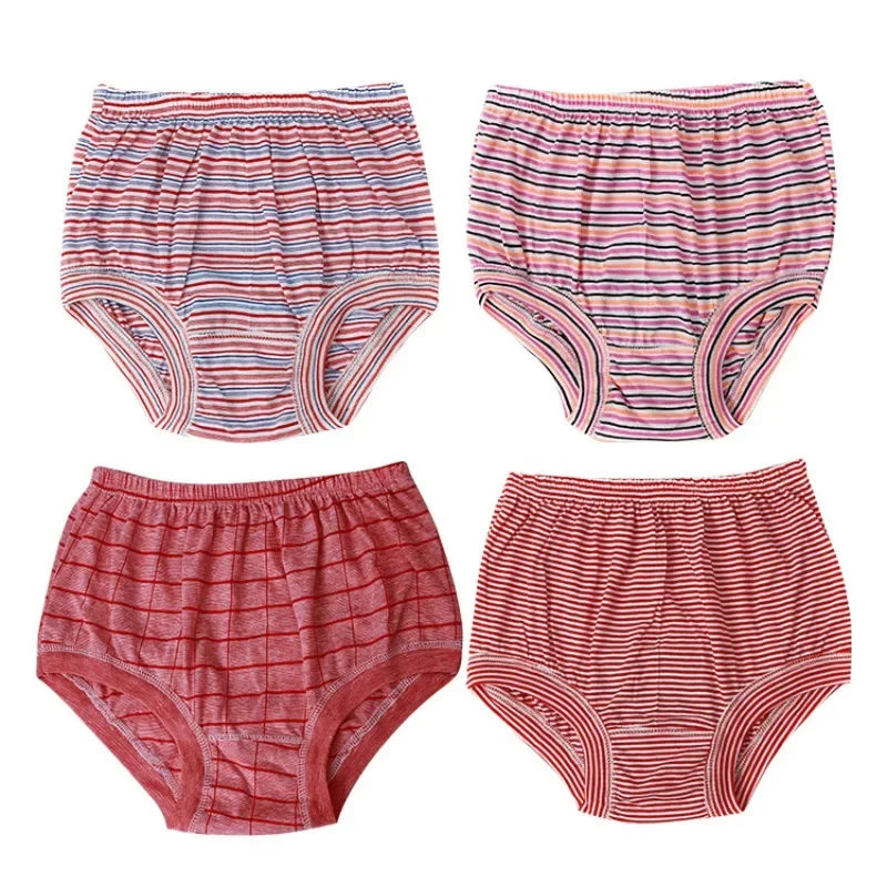 

Briefs for Women Terylene Cotton for Elderly Comfort Horizontal StripesFat Plus Pants Respect The Elderly