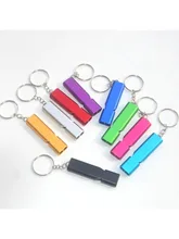  Portable High Frequency Aluminum Alloy Emergency Whistle Keychain Outdoor Tools Training Whistle Camping Hiking EDC Accessories 