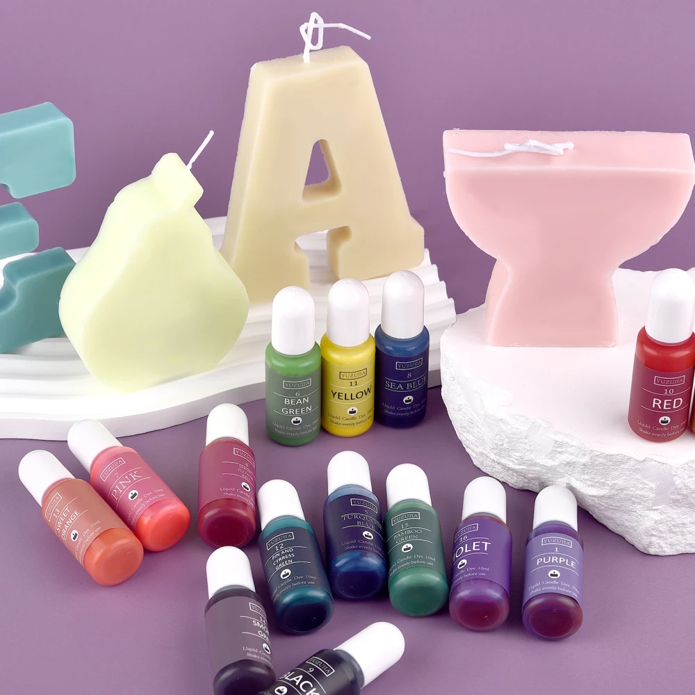 Description Picture 4 of item16Colors Candle Wax Pigment Colorant Non-Toxic Soy Candle Wax Pigment Liquid Dye Soy Wax DIY Soap Dyes Candle Making Supplies