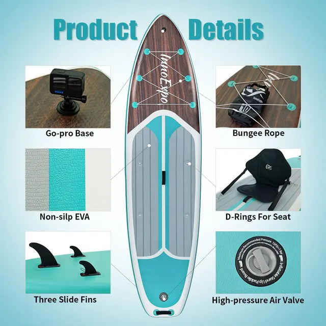 20683-331c80.jpg InnoExpo Inflatable Stand Up Paddle Board for All Skill Levels with Premium SUP Paddleboard Accessories,Non-Slip Comfort Deck