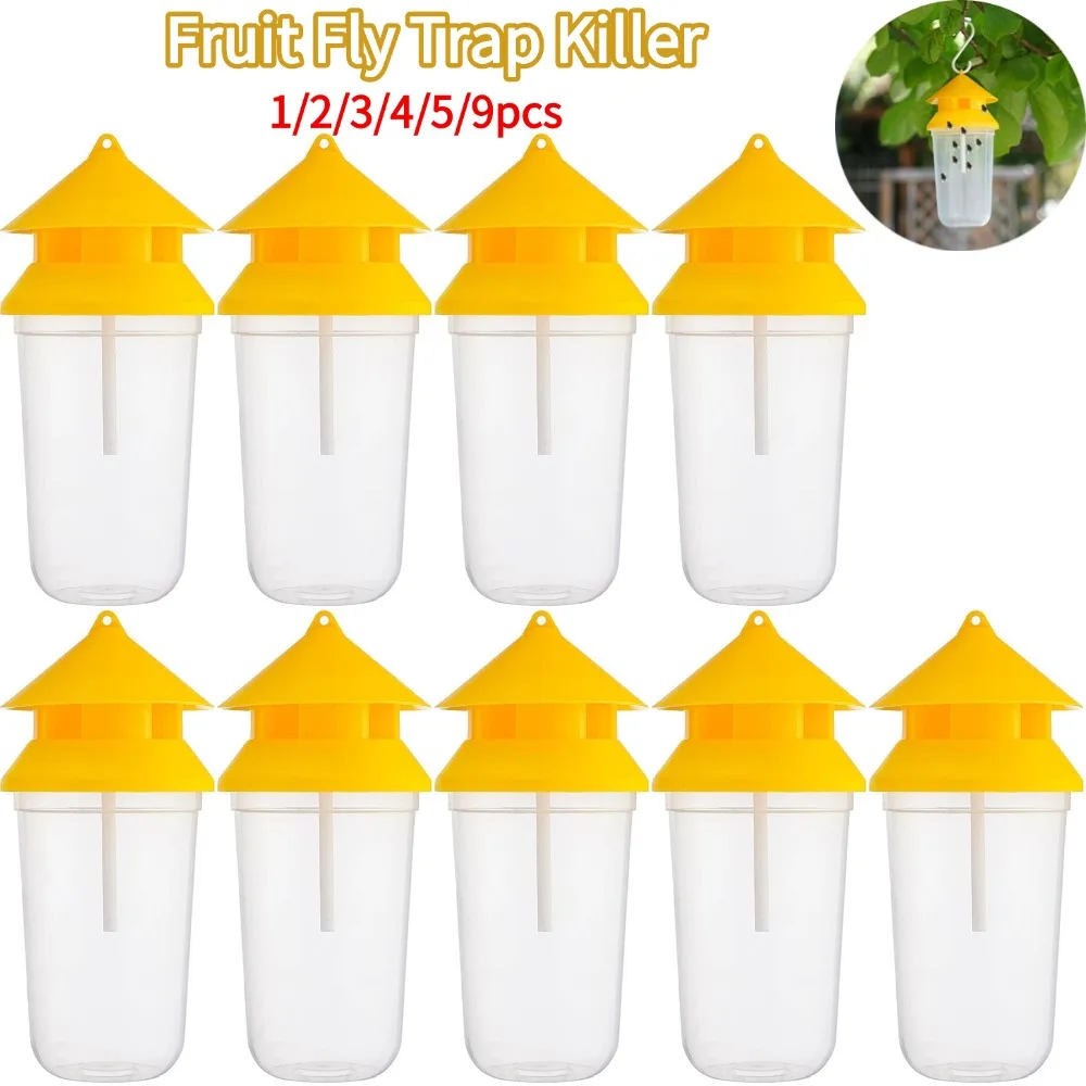Fruit Fly Trap Killer Yellow Plastic Drosophila Trap Fly Orchard Anti Fruit Catcher Pest Fly Trap Pest Control Fruit Fly Trap