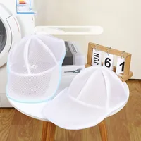 Washing Machine Hat Wash Protector Cap Cleaner Laundry Bag Small Clothes Wash Bag Anti-Deformation Mesh Organizer Zip Bags 2