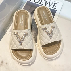 Summer New Platform Shoes Women Slippers Design Slides Letters Open Toes Ladies Shoes Casual Slippers Indoor Non-slip Slippers