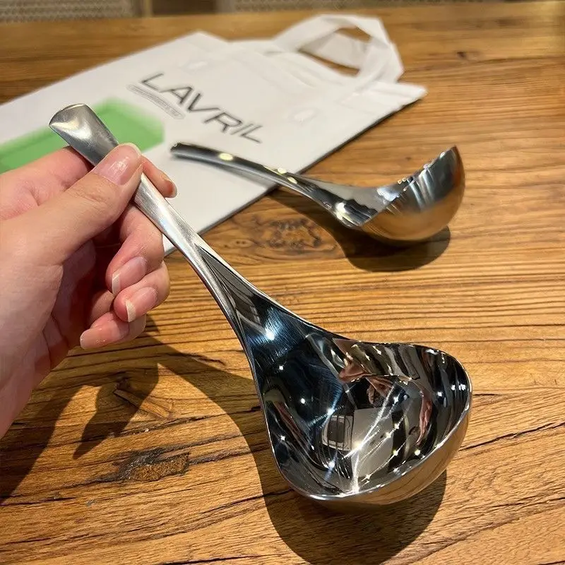 Thicken Stainless Steel Spoon Long Handle Stainless Steel Hot Pot Scoops Cooking Utensils Rice Spoon Kitchen