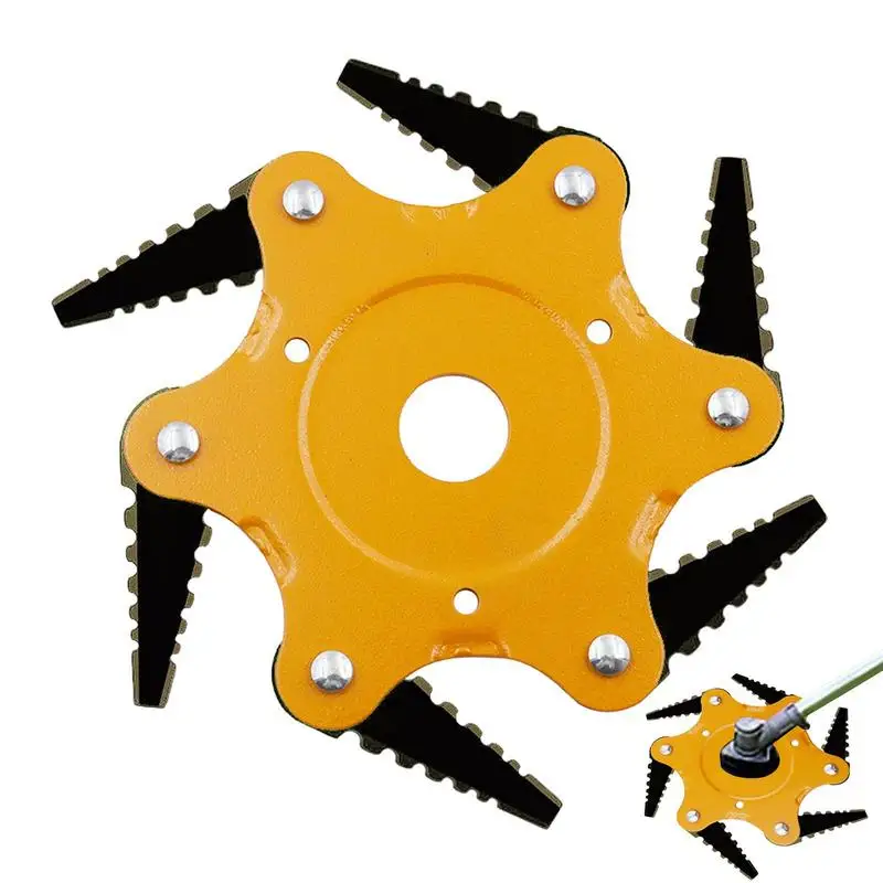 

Grass Eater Blade 6 Leaf Rotary Scissors Lawn Trimmer String Trimmers With Steel Wire Gardening Lawnmower Moss Grass Rust
