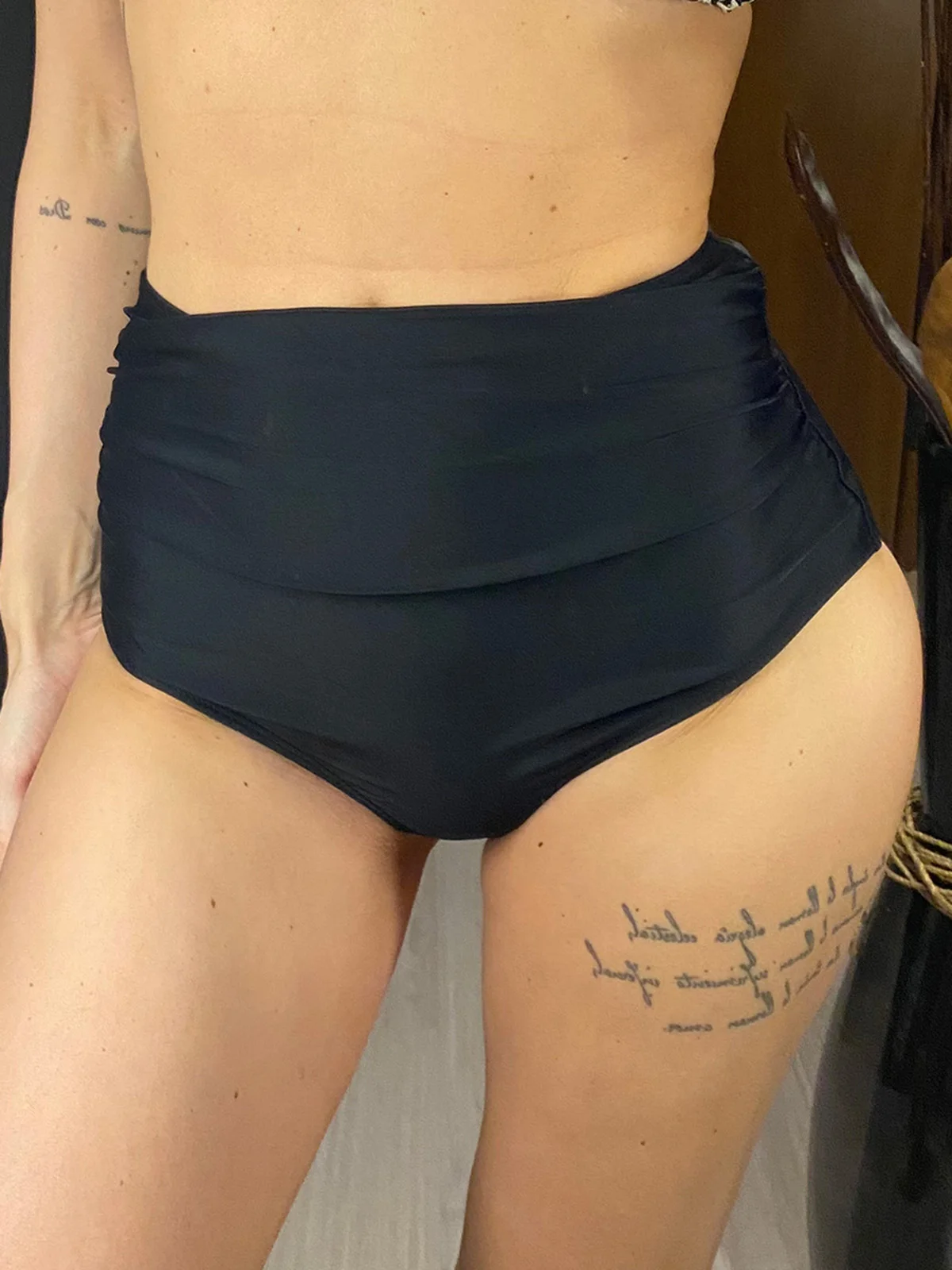 Women Swimwear Bikini Bottom S-XL Scrunch Butt High Waist Brazilian Tanga Panties
