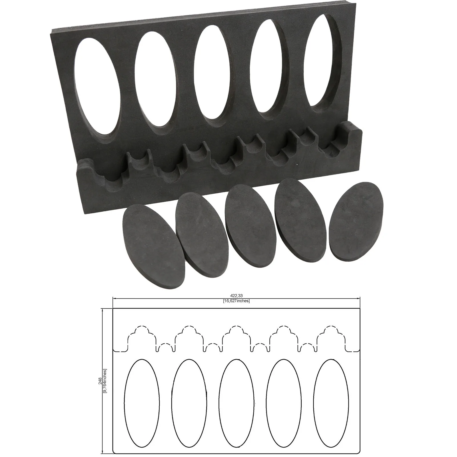 Рисунок 3 - Стойка для пистолета из пенопласта с 5 пистолетами