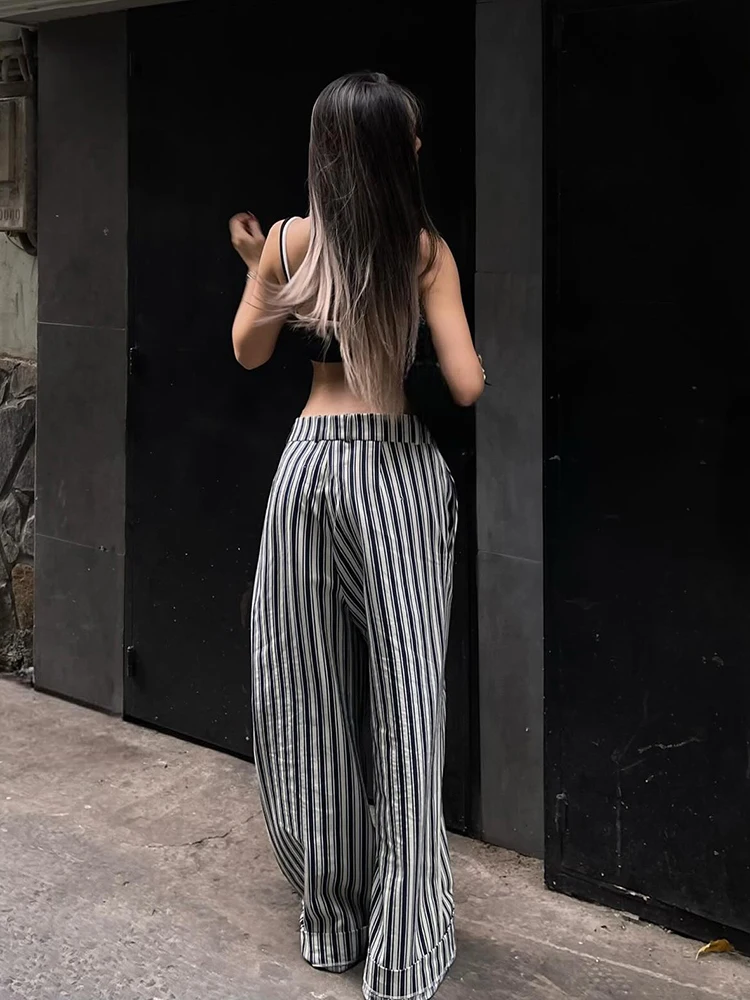 black and white striped pants