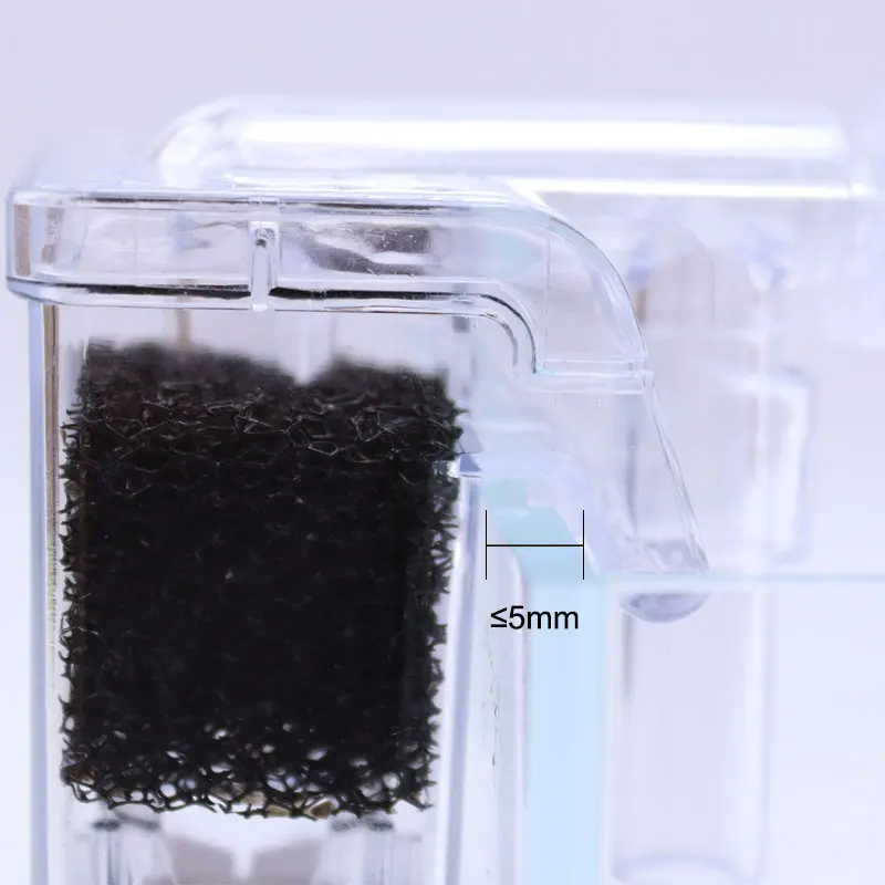 Aquarium filter Aquarium Hang On Filter Mini Filter Fish Tank USB power interface 2.5W Flow 250H/L Suitable for fish tanks below 30cm
