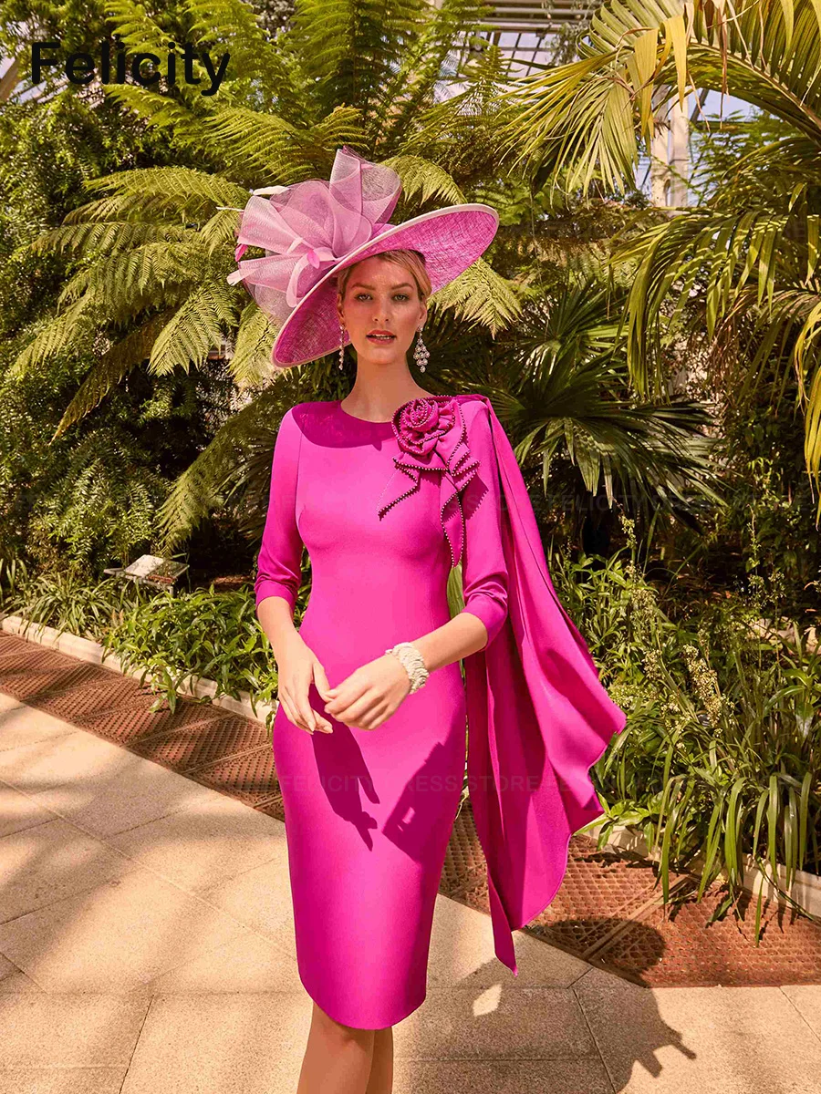 

Exquisite Wedding Guest Dresses 2023 O-neck Sheath Mother of the Bride Dress Beads Sequins Party Vestidos para Mujer Elegantes