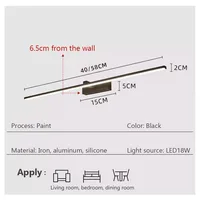 Led Mirror Lights Wall Lamps Bathroom Waterproof White Black LED Flat Lamp Modern Indoor Wall lamp Bathroom Lighting Make Up 6