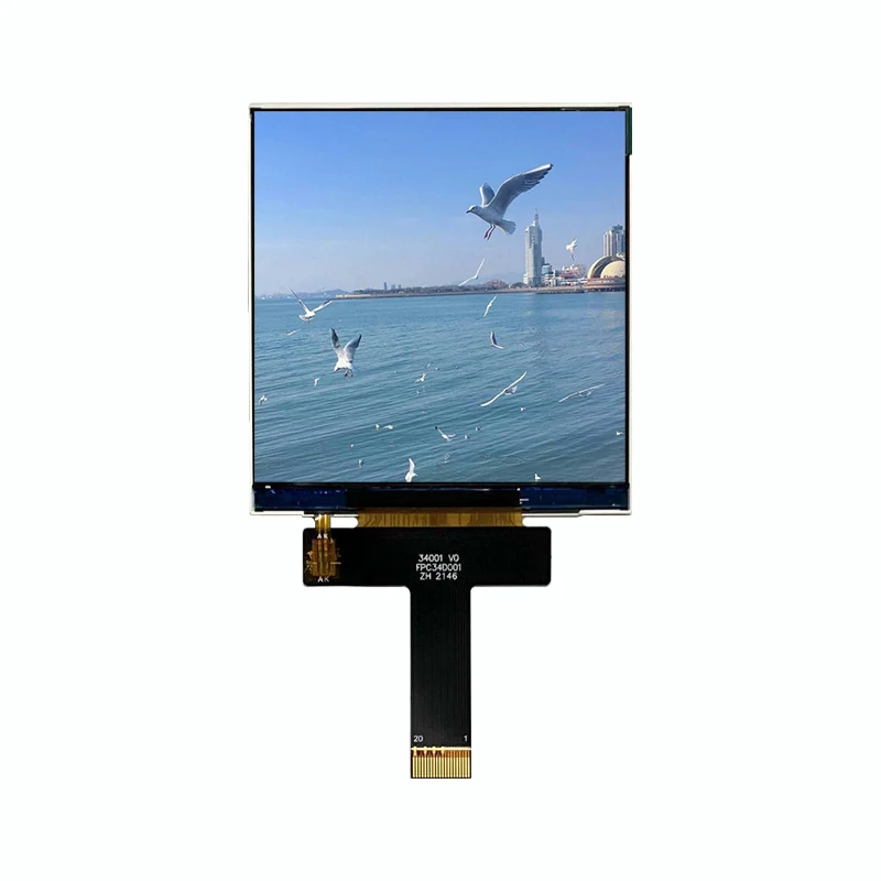 

3,4 дюймов 480*480, интерфейс ST7701S MIPI, полный угол обзора IPS, супер высокая яркость открытый Солнечный читаемый квадратный TFT LCD